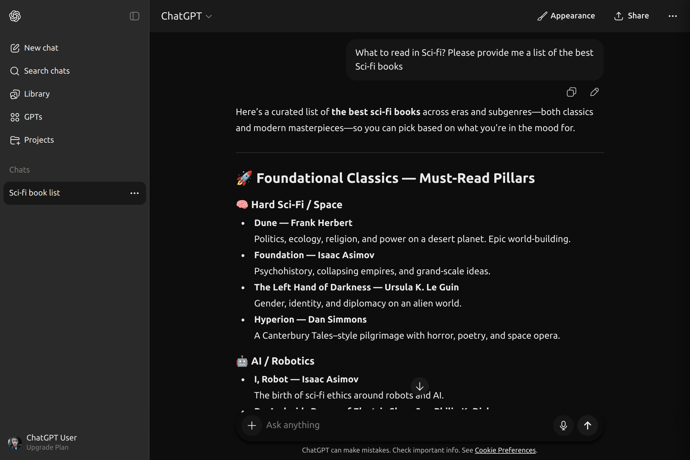ChatGPT with theme applied